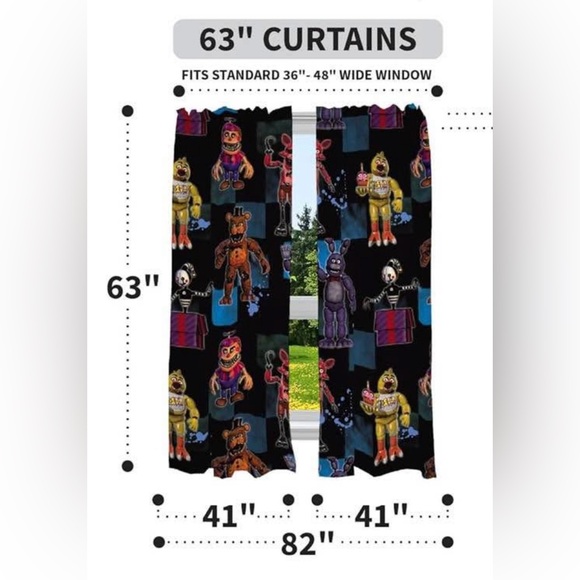 Five Nights at Freddy’s curtains (set of 2) - Picture 2 of 2
